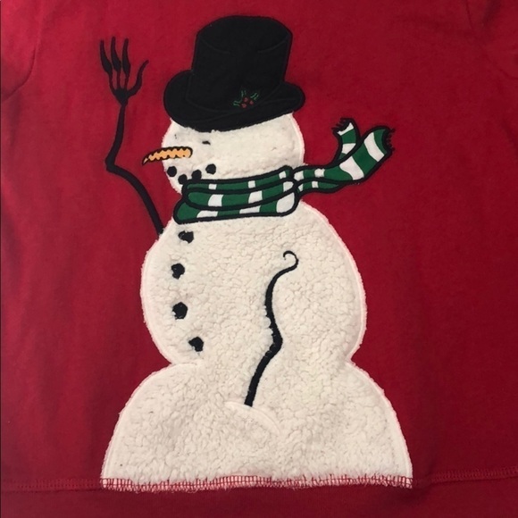 Snowman red crew cut sweat shirt size 4T EUC - Picture 2 of 5